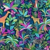 Patchwork anyag - Makower - Tropica 146/B Wildlife blue
