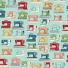 Kép 1/3 - Patchwork anyag - Makower - Sewing Room Machines Blue 2503-B