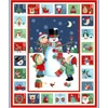 Kép 2/4 - Patchwork anyag - Makower - Christmas 23 Advent Santa Snowman  2589-1 Panel, 60cm
