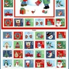 Kép 4/4 - Patchwork anyag - Makower - Christmas 23 Advent Santa Snowman  2589-1 Panel, 60cm