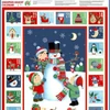 Kép 3/4 - Patchwork anyag - Makower - Christmas 23 Advent Santa Snowman  2589-1 Panel, 60cm