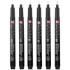Sakura Pigma Micron műszaki rajztoll készlet - 6 db + tolltartó, Black Edition	