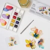 Winsor&Newton Cotman Pocket Set akvarellfesték készlet, 8x1/2 szilke + ecset - Floral