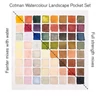 Winsor&Newton Cotman Pocket Set akvarellfesték készlet, 8x1/2 szilke + ecset - Landscape