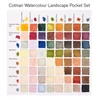 Winsor&Newton Cotman Pocket Set akvarellfesték készlet, 8x1/2 szilke + ecset - Landscape