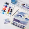 Winsor&Newton Cotman Pocket Set akvarellfesték készlet, 8x1/2 szilke + ecset - Skyscape