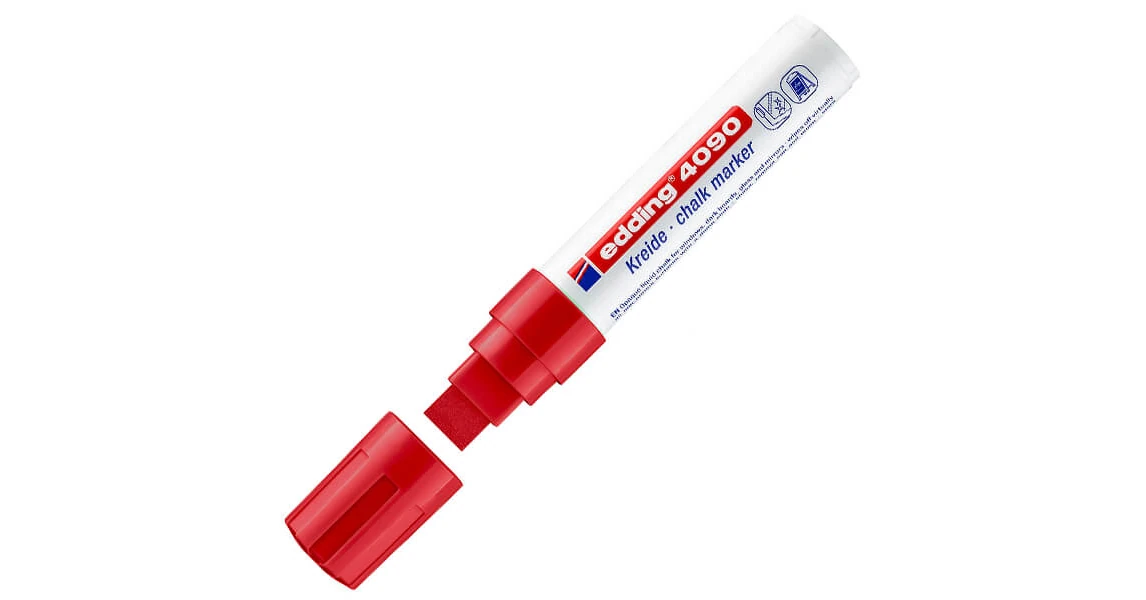Kréta marker, folyékony kréta, EDDING 4090 - piros - a legjobb ...