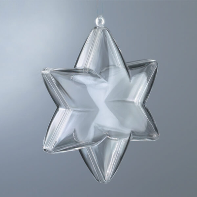 Kétrészes műanyag csillag, 10 cm, 6 ágú