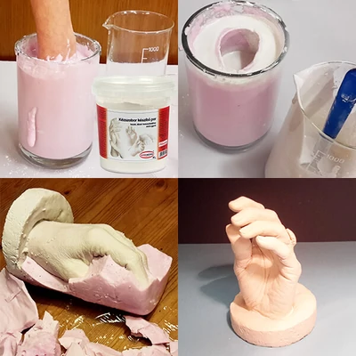 Kézszobor készítő por negatív forma készítéshez, 300 g, extra rugalmas, gyors