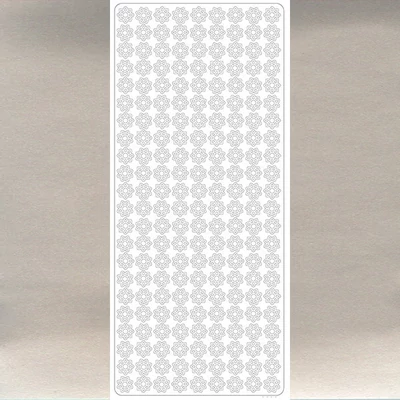 Kontúrmatrica - apró virágok, virág sorminta, ezüst, 0208