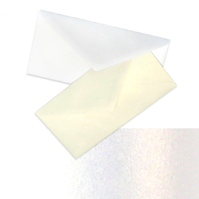 Boríték, francia, 11x22 cm - trendpapír, white pearl, 120 g