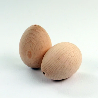 Fa tojás, lyukas fatojás - 6x4 cm, 2 db