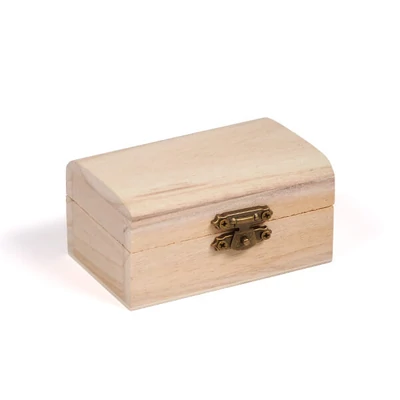 Fa doboz, mini - kincsesláda, 9x6x4,5 cm