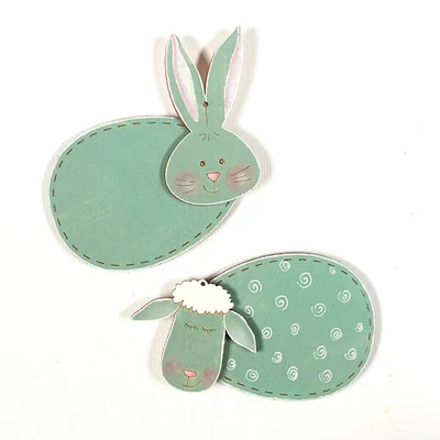 Fafigura, akasztható, lézerrel mintázott - Bárányfej