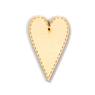 Fafigura, akasztható - Szív, sovány