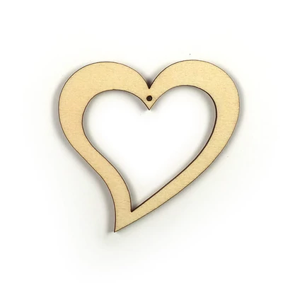 Fafigura, akasztható - Szív keret