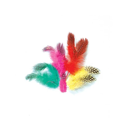 Gyöngytyúk toll, 4-8 cm, 3 g - színes
