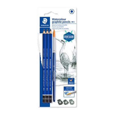 Grafitceruza készlet ecsettel, Staedtler, Design Journey, Lumograph, akvarell - 3 db