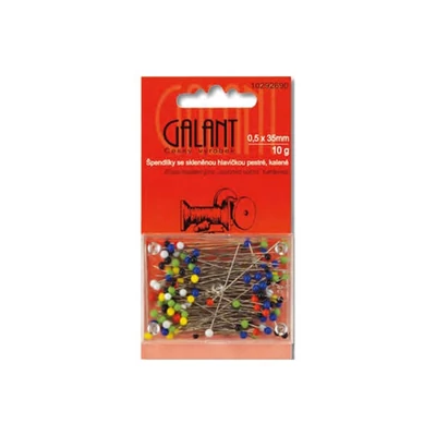 Gombostű készlet, üvegfejű, 0,5x35 mm, 10 g