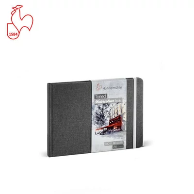 Hahnemühle Toned Watercolour Book akvarellfüzet, 200 g, 30 lap, A6, fekvő, grey