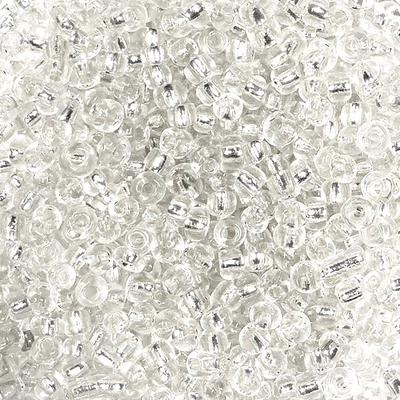 Kásagyöngy, átlátszó, ezüst béléssel, 2 mm - ezüst