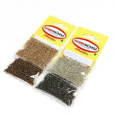 Fémes kásagyöngy, 2 mm - arany