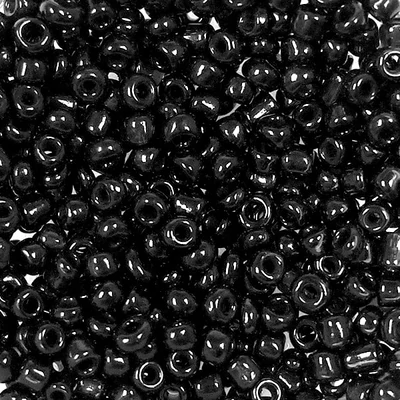 Kásagyöngy, telt színű, 2 mm - fekete