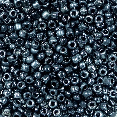Kásagyöngy, telt színű, 2 mm - hematit