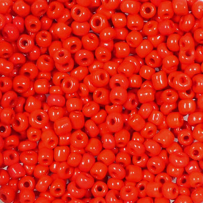 Kásagyöngy, telt színű, 2 mm - piros