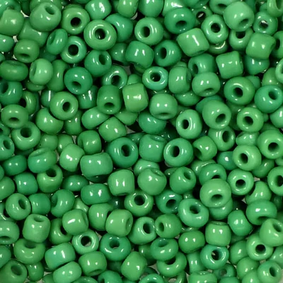 Kásagyöngy, telt színű, 2 mm - sötétzöld