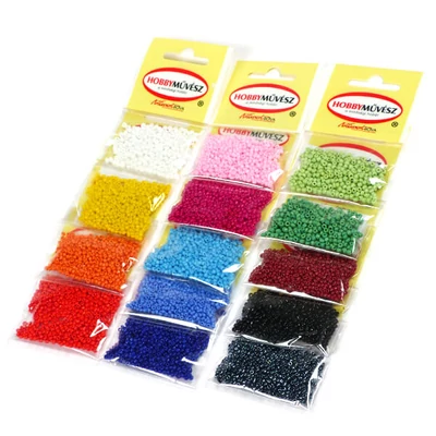 Kásagyöngy, telt színű, 2 mm - fekete