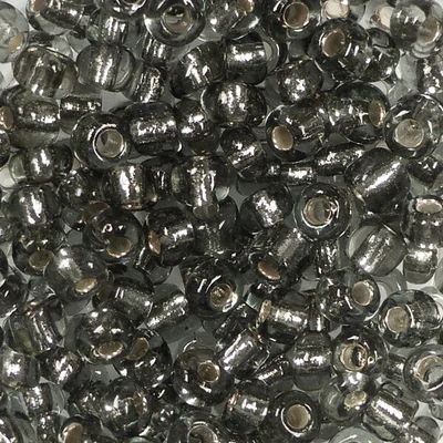 Kásagyöngy, átlátszó, ezüst béléssel, 4 mm - szürke