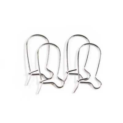 Fülbevaló alap, bekapcsolható - ródium, 15 mm