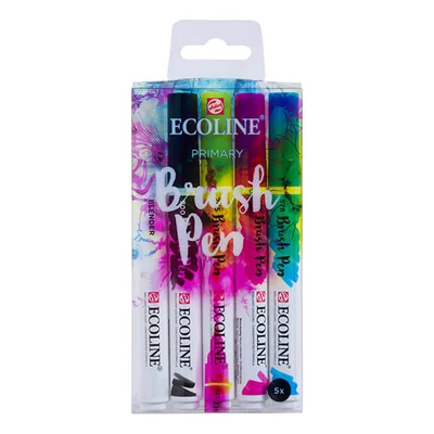 Talens Ecoline Brush Pen akvarell ecsetfilc készlet - 5 db, Primary