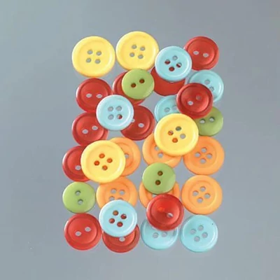 Műanyag gombok - citrus, 1-1,5 cm, 40 g