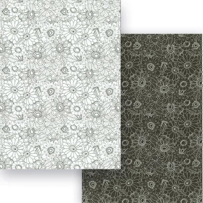 Fotókarton, A4 - Tangle Creation II. - Virágok  / színezhető színező