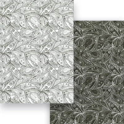 Fotókarton, A4 - Tangle Creation II. - Fantázialevelek  / színezhető színező