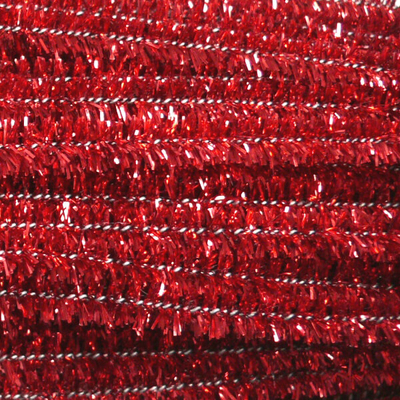 Zsenília, 30 cm - csillámos piros