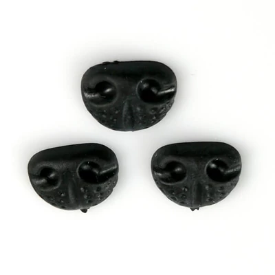 Állat orr, fekete, ragasztható műanyag 14 mm, 3 db
