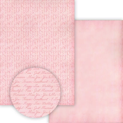 Fotókarton, 49,5x68 cm - Wedding rose - felíratok, rózsaszín