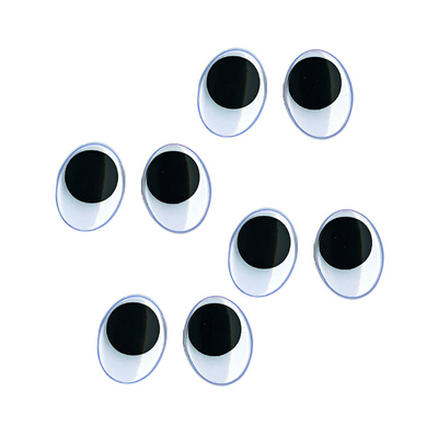 Mozgó szem, ragasztható, ovális - 8x10 mm - 8 db