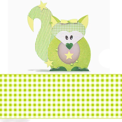 Fotókarton, A4 - mini kockás abrosz - világoszöld