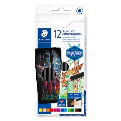 Színesceruza készlet, Staedtler, Design Journey, Super Soft - 12 db