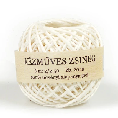 Kenderzsineg gombolyag 20 m - fehér