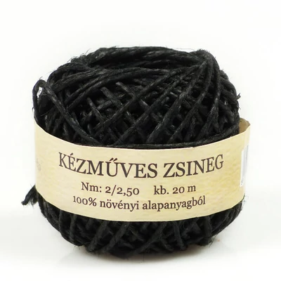 Kenderzsineg gombolyag 20 m - fekete