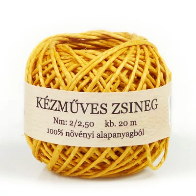 Kenderzsineg gombolyag 20 m - napsárga