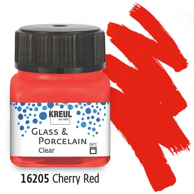 Üveg- és porcelánfesték, Kreul, Clear - 05 cseresznyepiros