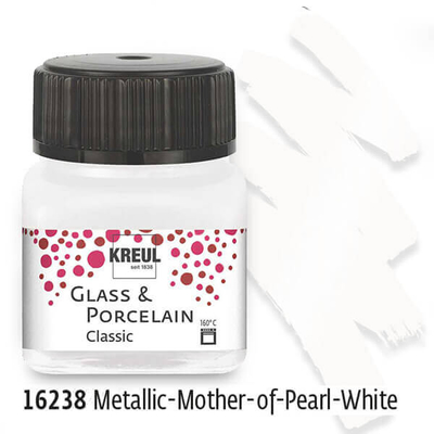 Üveg- és porcelánfesték, Kreul, Classic - 38 metál gyöngyház fehér