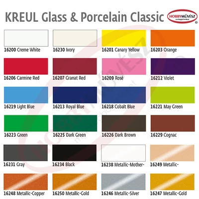 Üveg- és porcelánfesték, Kreul, Classic - különféle színekben
