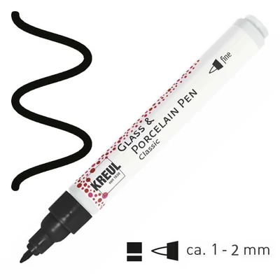 Porcelánfilc, HobbyLine Brillant, fényes - kontúr fekete, 16412